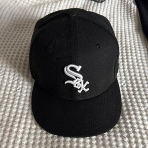 Kid size New Era Black Fitted Cap with White Accents